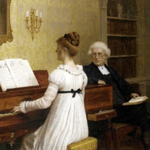 Die Klavierstunde - Ölgemälde von Edmund Leighton - 1896 © privat